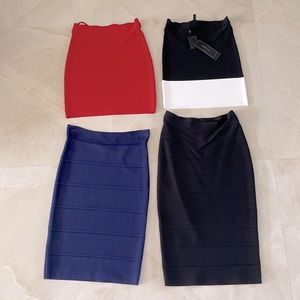 BCBG lot of skirts 2 mini and 2 midi